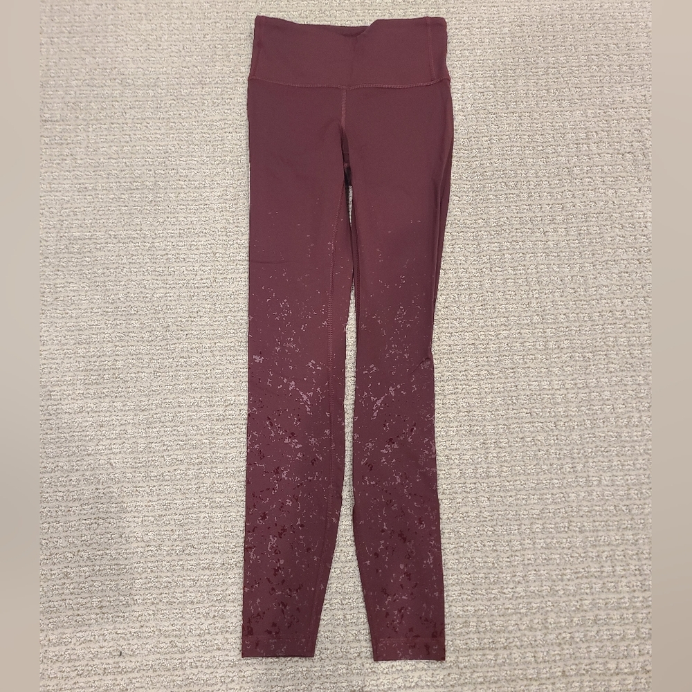 Lululemon Women Speed Wunder Tight 28” *Spark LW5CMCS GARN Maroon Size 4 $148